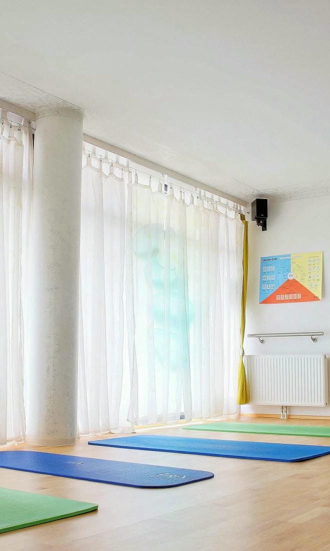 Pilates-Matten im Studio von Elisabeth Rosen